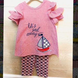 NWT Baby Girl Outfit Set with Leggings by Rare Editions